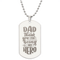 HeartScriptions - Engraved Dog Tag Necklace - Dad Thank You For Being My Hero