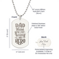 HeartScriptions - Engraved Dog Tag Necklace - Dad Thank You For Being My Hero