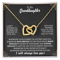 HeartStrings - Interlocking Hearts Necklace - Granddaughter Whenever Your Crown Gets Heavy