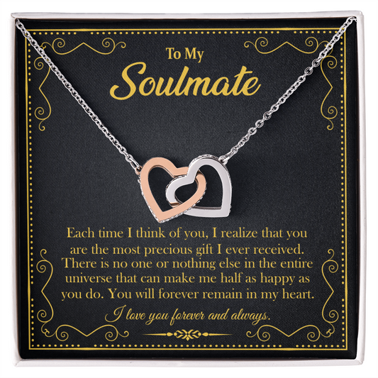 HeartStrings - Interlocking Hearts Necklace - Soulmate Forever Remain In My Heart