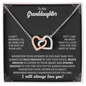 HeartStrings - Interlocking Hearts Necklace - Granddaughter Whenever Your Crown Gets Heavy