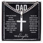 HeartStrings - Cuban Link Chain with Artisan Cross - Dad Thank You For Being My Hero