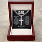 HeartStrings - Cuban Link Chain with Artisan Cross - Dad Thank You For Being My Hero