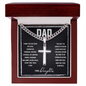 HeartStrings - Cuban Link Chain with Artisan Cross - Dad Thank You For Being My Hero