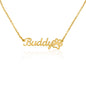 HeartCalligraphy - Personalized Paw Print Name Necklace