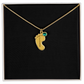 HeartScriptions - Engraved Baby Feet Necklace with Birthstone