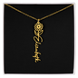 HeartCalligraphy - Custom Flower Name Necklace