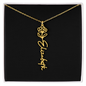 HeartCalligraphy - Custom Flower Name Necklace