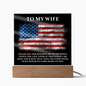 HeartWork - Acrylic Square Plaque - Wife Military