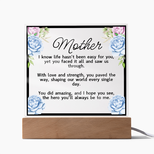 HeartWork - Acrylic Square Plaque - Mother Hero