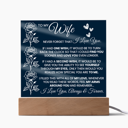 HeartWork - Acrylic Square Plaque - Wife Never Forget