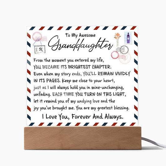 HeartWork - Acrylic Square Plaque - Granddaughter My Greatest Blessings