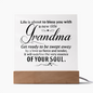 HeartWork - Acrylic Square Plaque - Grandma New Title