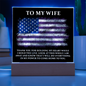 HeartWork - Acrylic Square Plaque - Wife Military