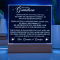 HeartWork - Acrylic Square Plaque - Grandson Never Forget