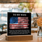 HeartWork - Acrylic Square Plaque - Wife Military