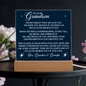 HeartWork - Acrylic Square Plaque - Grandson Never Forget