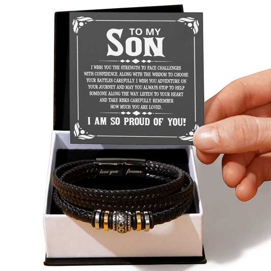 HeartStrings - Love You Forever Bracelet - To My Son, I am So Proud of You