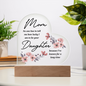 HeartWork - Acrylic Heart Plaque - Mom Lucky Daughter