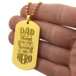 HeartScriptions - Engraved Dog Tag Necklace - Dad Thank You For Being My Hero