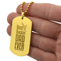 HeartScriptions - Engraved Dog Tag Necklace - The Best Buckin Dad