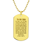 HeartScriptions - Engraved Dog Tag Necklace - To My Dad