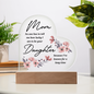 HeartWork - Acrylic Heart Plaque - Mom Lucky Daughter