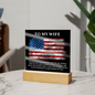 HeartWork - Acrylic Square Plaque - Wife Military