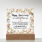 HeartWork - Acrylic Square Plaque - Happy Anniversary Floral