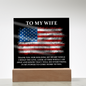 HeartWork - Acrylic Square Plaque - Wife Military
