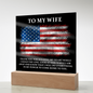 HeartWork - Acrylic Square Plaque - Wife Military