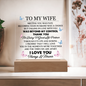 HeartWork - Acrylic Square Plaque - Wife Always & Forever