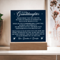 HeartWork - Acrylic Square Plaque - Granddaughter Never Forget