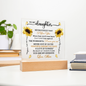 HeartWork - Acrylic Square Plaque - Daughter You Are My Sunshine
