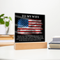 HeartWork - Acrylic Square Plaque - Wife Military