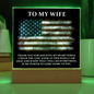 HeartWork - Acrylic Square Plaque - Wife Military