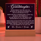 HeartWork - Acrylic Square Plaque - Granddaughter Never Forget