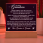 HeartWork - Acrylic Square Plaque - Grandson Never Forget