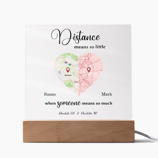 HeartWork - Acrylic Square Plaque - Distance Means So Little (Personalized)