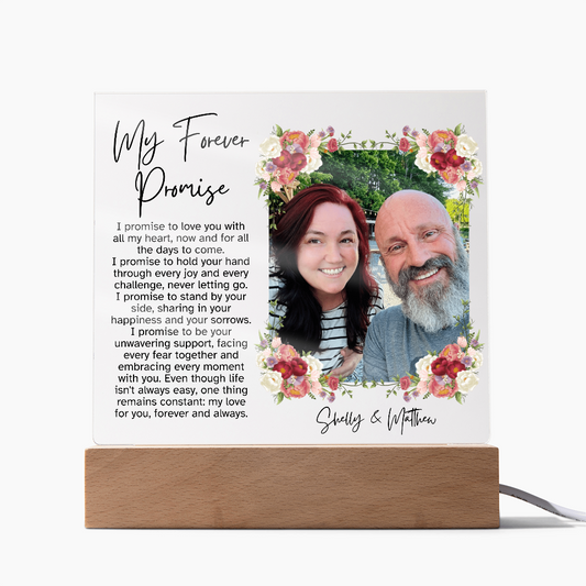 HeartWork - Acrylic Square Plaque - My Forever Promise (Personalized)