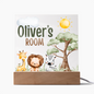 HeartWork - Acrylic Square Plaque - Jungle Animals Room (Personalized)