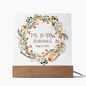 HeartWork - Acrylic Square Plaque - Mr. & Mrs. Floral Wreath (Personalized)