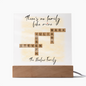 HeartWork - Acrylic Square Plaque - No Family Like Mine Crossword (Personalized)