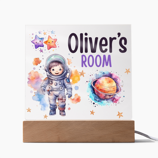 HeartWork - Acrylic Square Plaque - Space Room (Personalized)