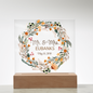 HeartWork - Acrylic Square Plaque - Mr. & Mrs. Floral Wreath (Personalized)