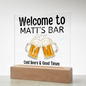 HeartWork - Acrylic Square Plaque - Bar Sign Cold Beer Good Times (Personalized)