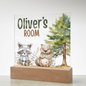 HeartWork - Acrylic Square Plaque - Woodland Animals Room (Personalized)