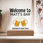 HeartWork - Acrylic Square Plaque - Bar Sign Cold Beer Good Times (Personalized)