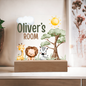 HeartWork - Acrylic Square Plaque - Jungle Animals Room (Personalized)