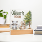 HeartWork - Acrylic Square Plaque - Woodland Animals Room (Personalized)